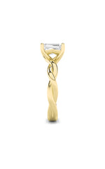 Load image into Gallery viewer, 1CTW Emerald Shaped Lab Grown Diamond (F/VS) Twisted Shank Solitaire Engagement Ring in 14K Gold
