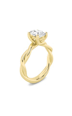 Load image into Gallery viewer, 2CTW Oval Shaped Lab Grown Diamond (F/VS) Twisted Shank Solitaire Engagement Ring in 14K Gold
