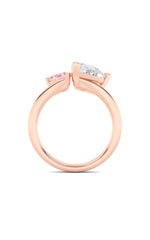 Load image into Gallery viewer, 3CTW Pear Shaped Lab Grown Diamond (F/VS) Toi et Moi Engagement Ring in 14K Gold
