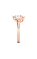 Load image into Gallery viewer, 3CTW Pear Shaped Lab Grown Diamond (F/VS) Toi et Moi Engagement Ring in 14K Gold
