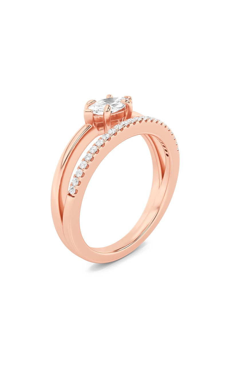 0.5CTW Marquise Shaped Lab Grown Diamond (G/VS) Fashion Ring in 10K Gold