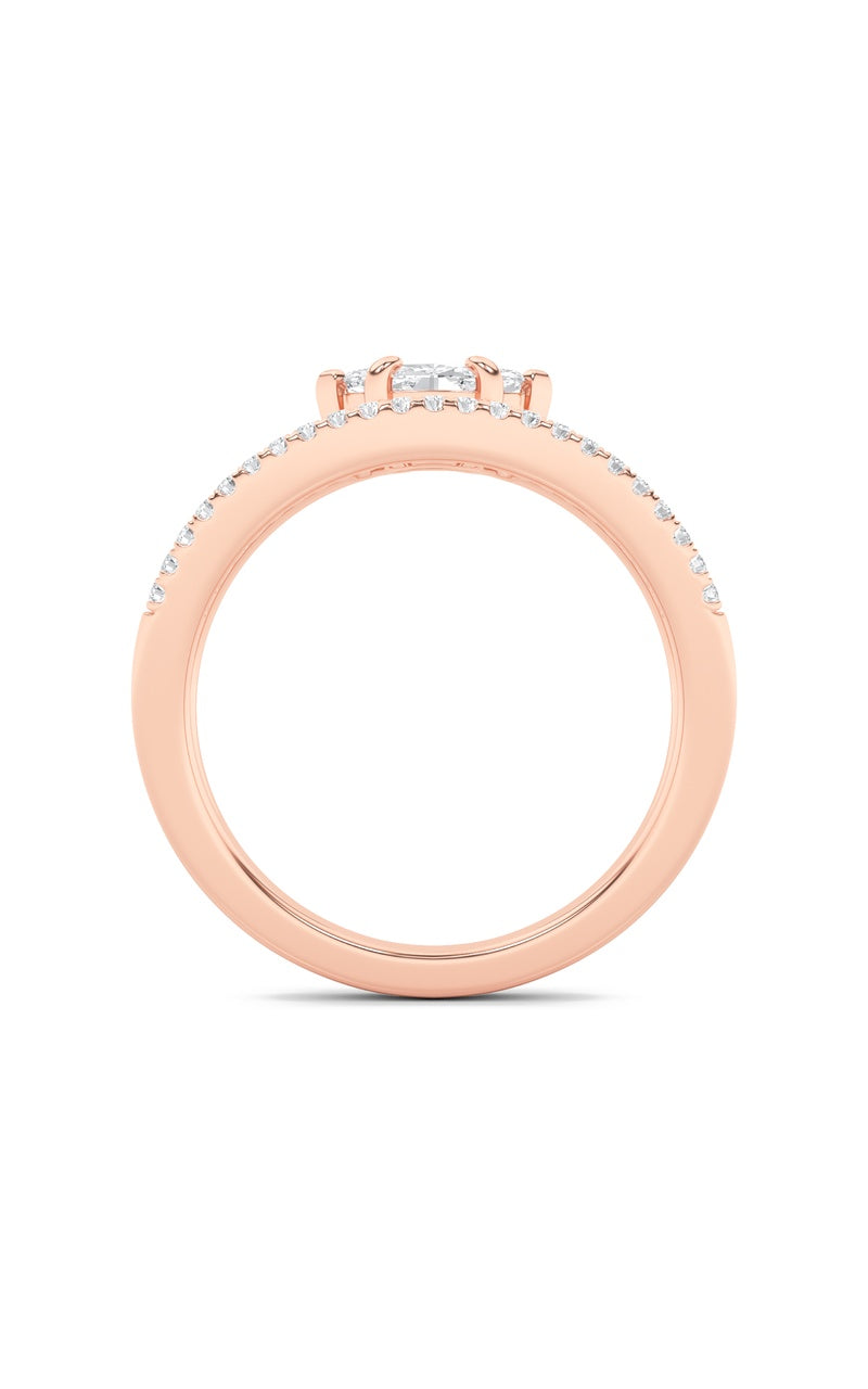0.5CTW Marquise Shaped Lab Grown Diamond (G/VS) Fashion Ring in 10K Gold