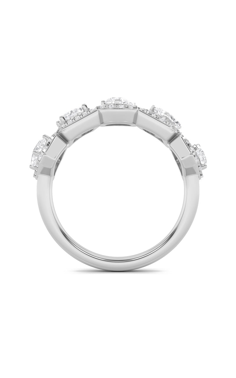 1.5CTW Mix Shaped Lab Grown Diamond (F/VS) Five Stone Ring in 14K Gold