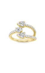 Load image into Gallery viewer, 1CTW Oval Shaped Lab Grown Diamond (F/VS) Three Stone Fashion Ring in 14K Gold
