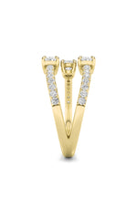 Load image into Gallery viewer, 1CTW Oval Shaped Lab Grown Diamond (F/VS) Three Stone Fashion Ring in 14K Gold
