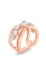Load image into Gallery viewer, 2CTW Pear Shaped Lab Grown Diamond (F/VS) Seven Stone Fashion Ring in 14K Gold
