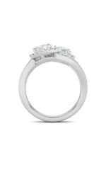 Load image into Gallery viewer, 1CTW Oval Shaped Lab Grown Diamond (F/VS) Accented Toi et Moi Fashiion Ring in 14K Gold
