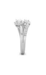 Load image into Gallery viewer, 1CTW Oval Shaped Lab Grown Diamond (F/VS) Accented Toi et Moi Fashiion Ring in 14K Gold
