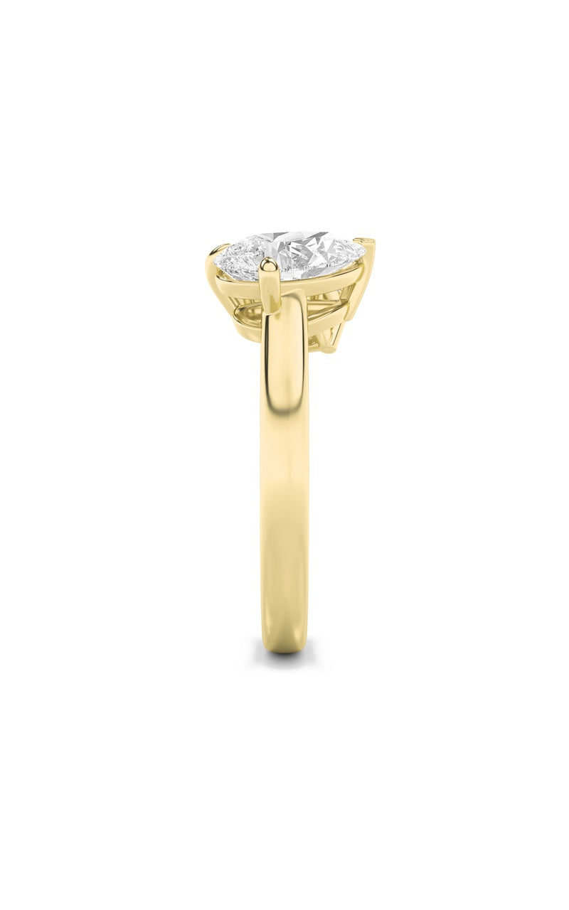 3CTW Emerald Shaped Lab Grown Diamond (F/VS) Toi et Moi Fashiion Ring in 14K Gold