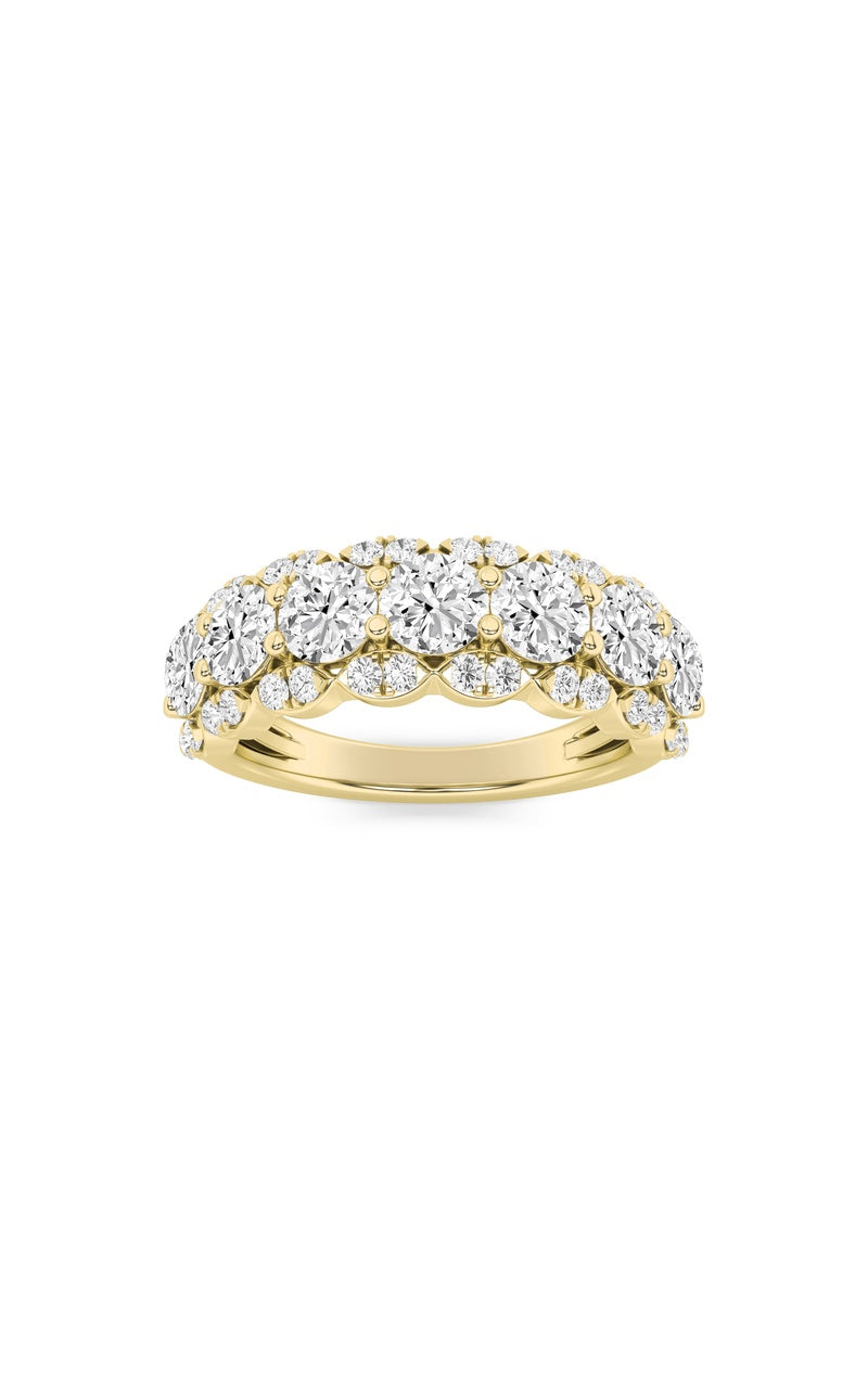 2CTW Round Shaped Lab Grown Diamond (F/VS) Multi Stone Band Ring in 14K Gold
