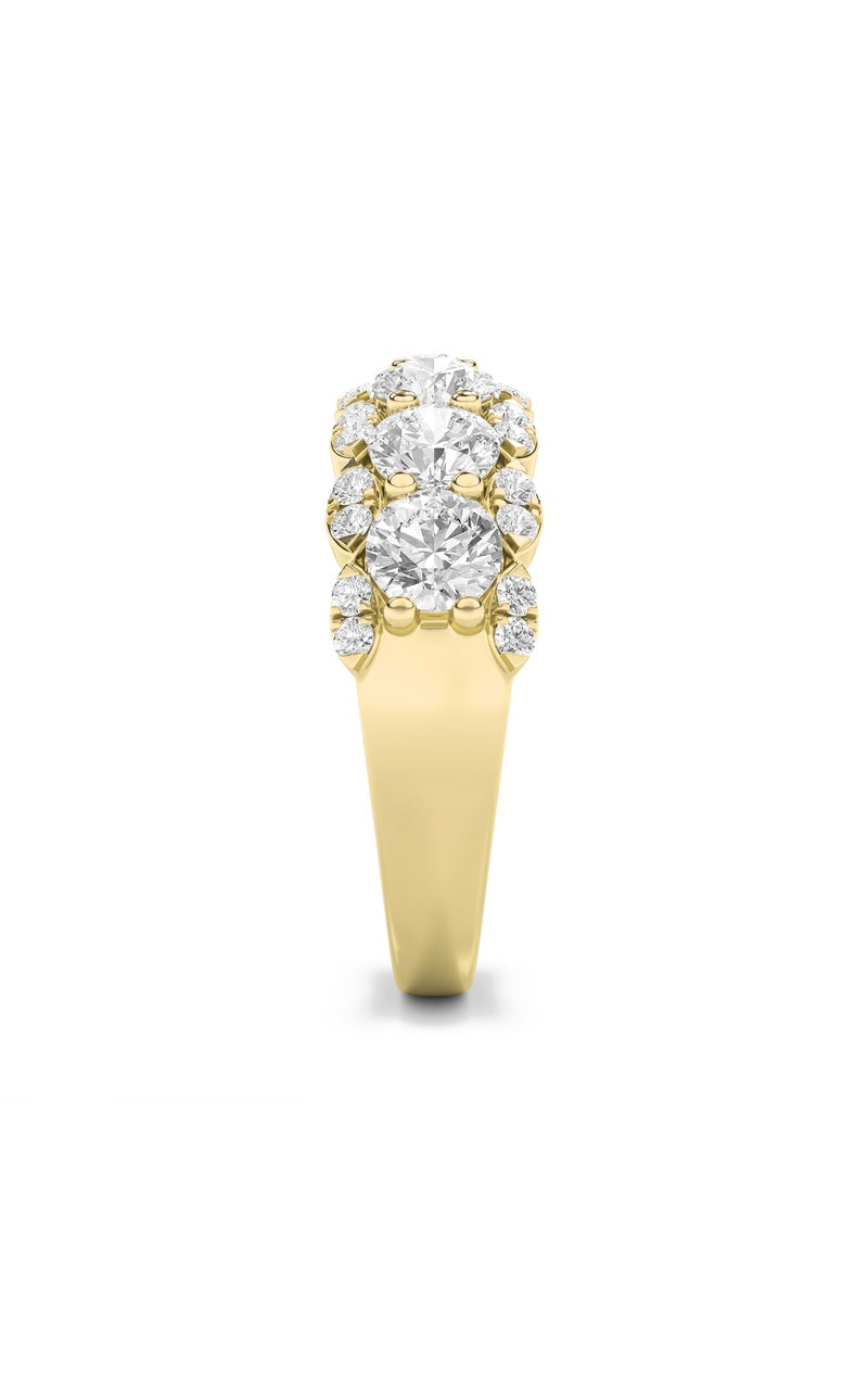 2CTW Round Shaped Lab Grown Diamond (F/VS) Multi Stone Band Ring in 14K Gold