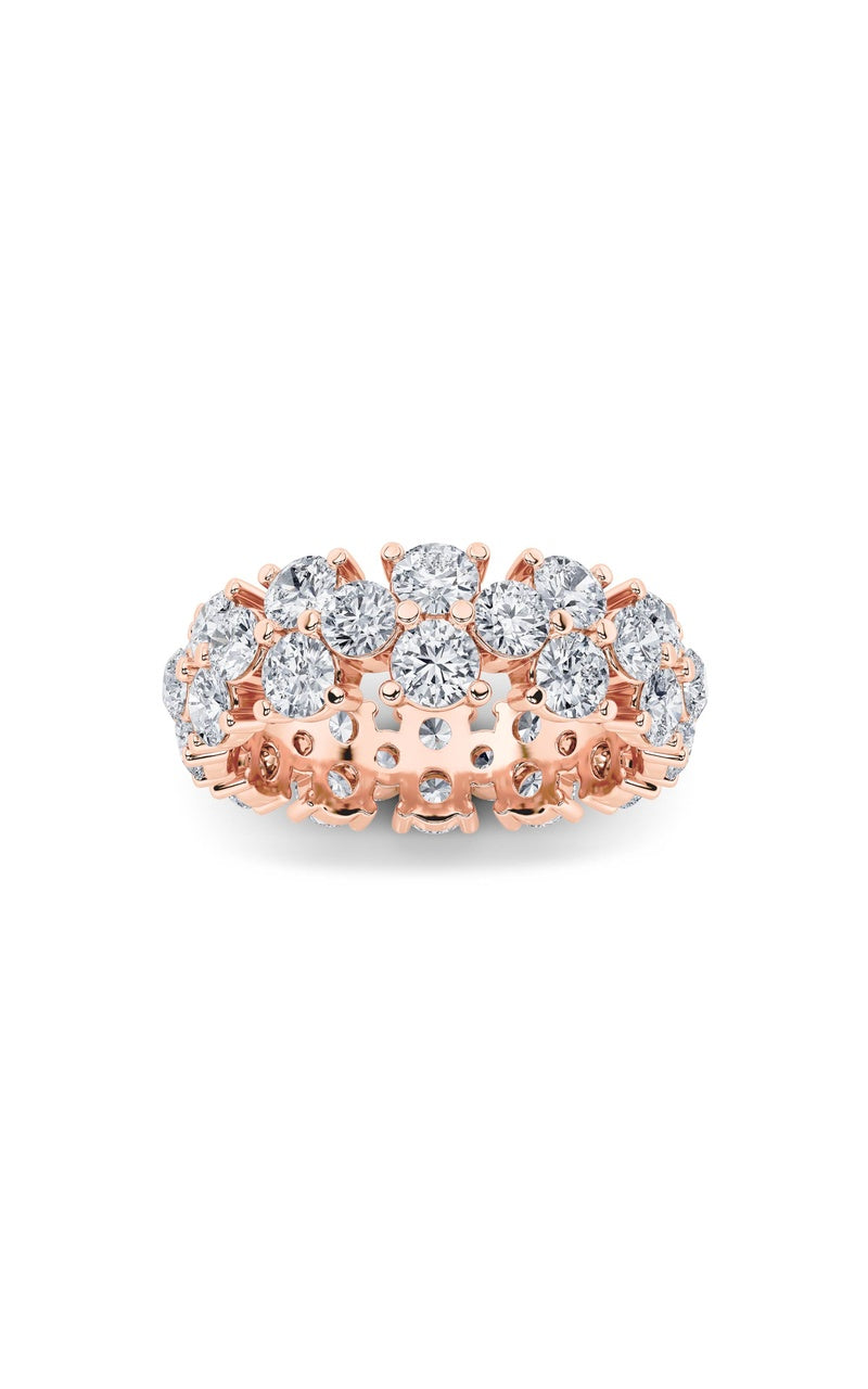 5CTW Round Shaped Lab Grown Diamond (F/VS) Eternity Band Ring in 14K Gold