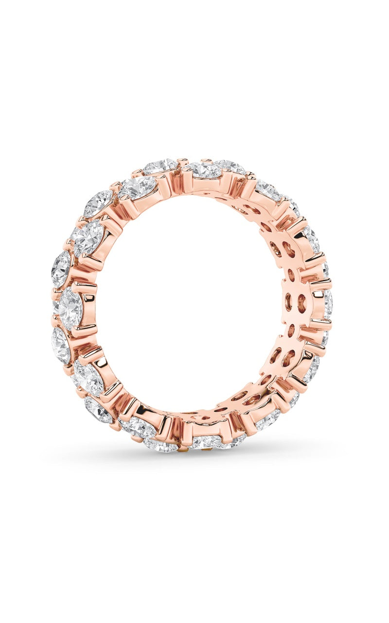 5CTW Round Shaped Lab Grown Diamond (F/VS) Eternity Band Ring in 14K Gold
