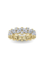 Load image into Gallery viewer, 3CTW Marquise Shaped Lab Grown Diamond (F/VVS) Eternity Band Ring in 14K Gold
