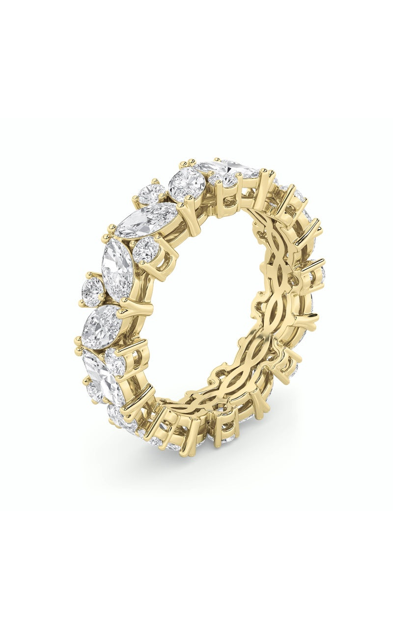 3CTW Marquise Shaped Lab Grown Diamond (F/VVS) Eternity Band Ring in 14K Gold