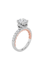 Load image into Gallery viewer, 2CTW Round Shaped Lab Grown Diamond (F/VS) Two Tone Accented Fancy Engagement Ring in 14K Gold
