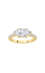 Load image into Gallery viewer, 1.5CTW Marquise Shaped Lab Grown Diamond (F/VS) East West Accented Ring in 14K Gold
