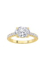 Load image into Gallery viewer, 1.5CTW Oval Shaped Lab Grown Diamond (F/VS) East West Accented Ring in 14K Gold
