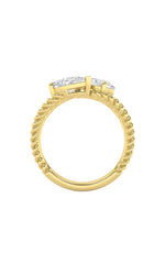 Load image into Gallery viewer, 2CTW Pear Shaped Lab Grown Diamond (F/VS) Toi et Moi Fashiion Ring in 14K Gold
