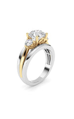 Load image into Gallery viewer, 3CTW Oval Shaped Lab Grown Diamond (F/VS) Two Tone Solitaire Engagement Ring in 14K Gold
