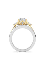 Load image into Gallery viewer, 3CTW Oval Shaped Lab Grown Diamond (F/VS) Two Tone Solitaire Engagement Ring in 14K Gold
