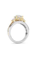 Load image into Gallery viewer, 3CTW Oval Shaped Lab Grown Diamond (F/VS) Two Tone Solitaire Engagement Ring in 14K Gold
