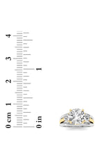 Load image into Gallery viewer, 3CTW Oval Shaped Lab Grown Diamond (F/VS) Two Tone Solitaire Engagement Ring in 14K Gold

