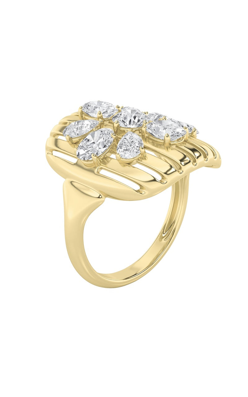 Vs) fashion ring in 14k gold