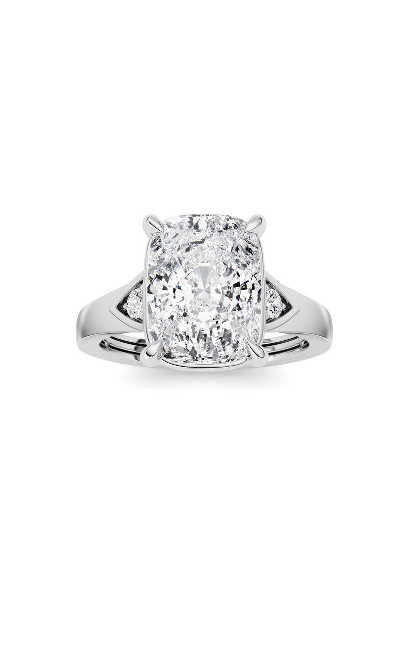 3.25CTW ELongated Cushion Lab Grown Diamond (F/VS )Ring in 14K Gold