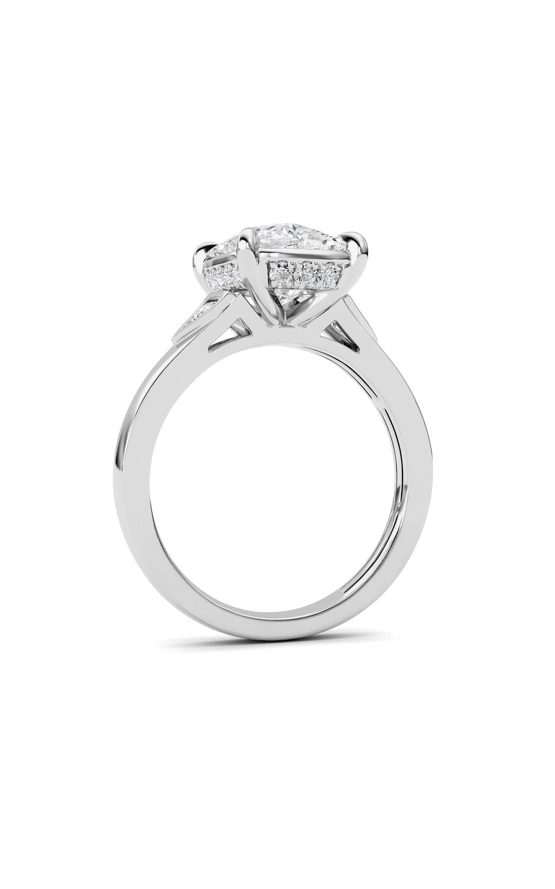 3.25CTW ELongated Cushion Lab Grown Diamond (F/VS )Ring in 14K Gold