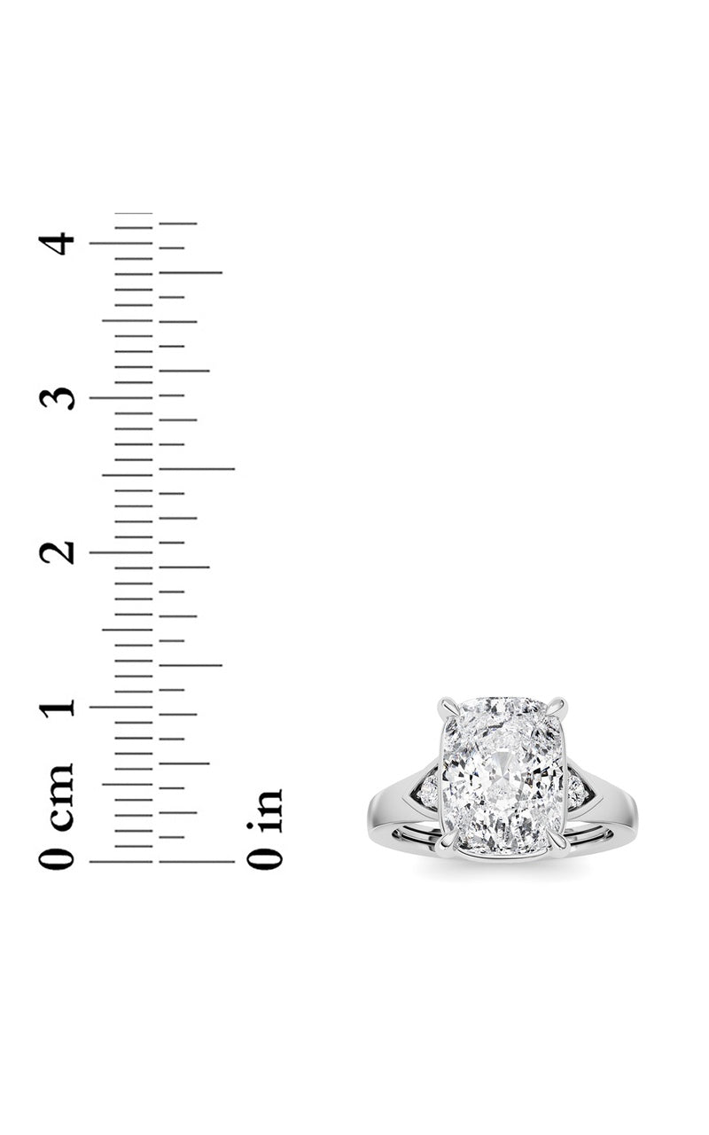 3.25CTW ELongated Cushion Lab Grown Diamond (F/VS )Ring in 14K Gold
