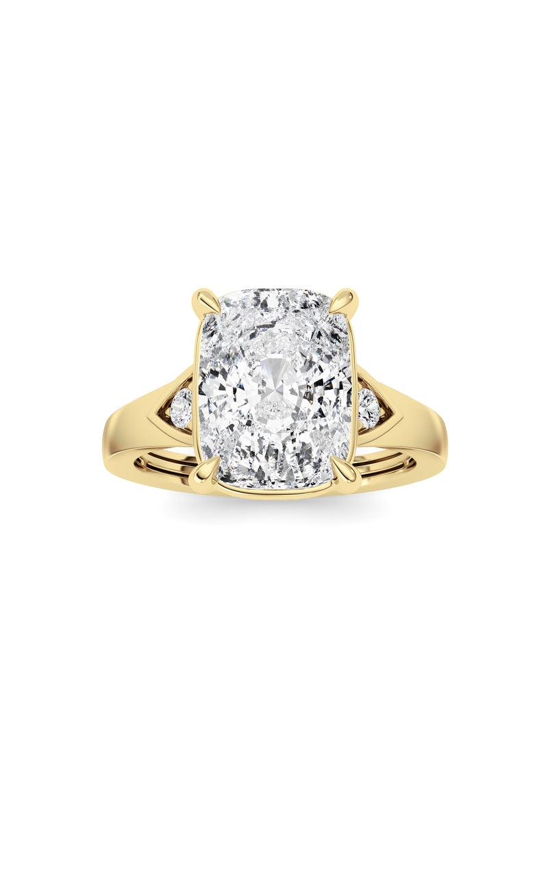 3.25CTW ELongated Cushion Lab Grown Diamond (F/VS )Ring in 14K Gold