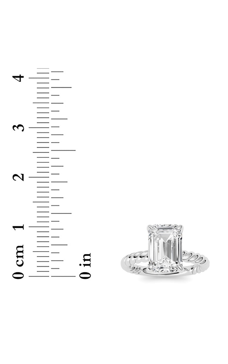 Emerald Lab Grown Diamond (F/VS ) Ring in 14K Gold