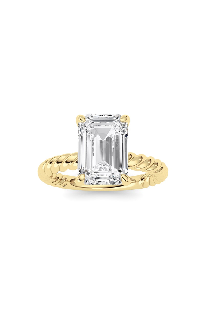 Emerald Lab Grown Diamond (F/VS ) Ring in 14K Gold