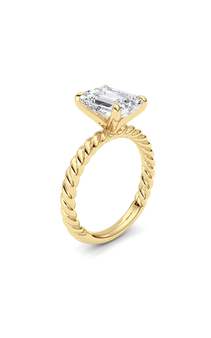 Emerald Lab Grown Diamond (F/VS ) Ring in 14K Gold
