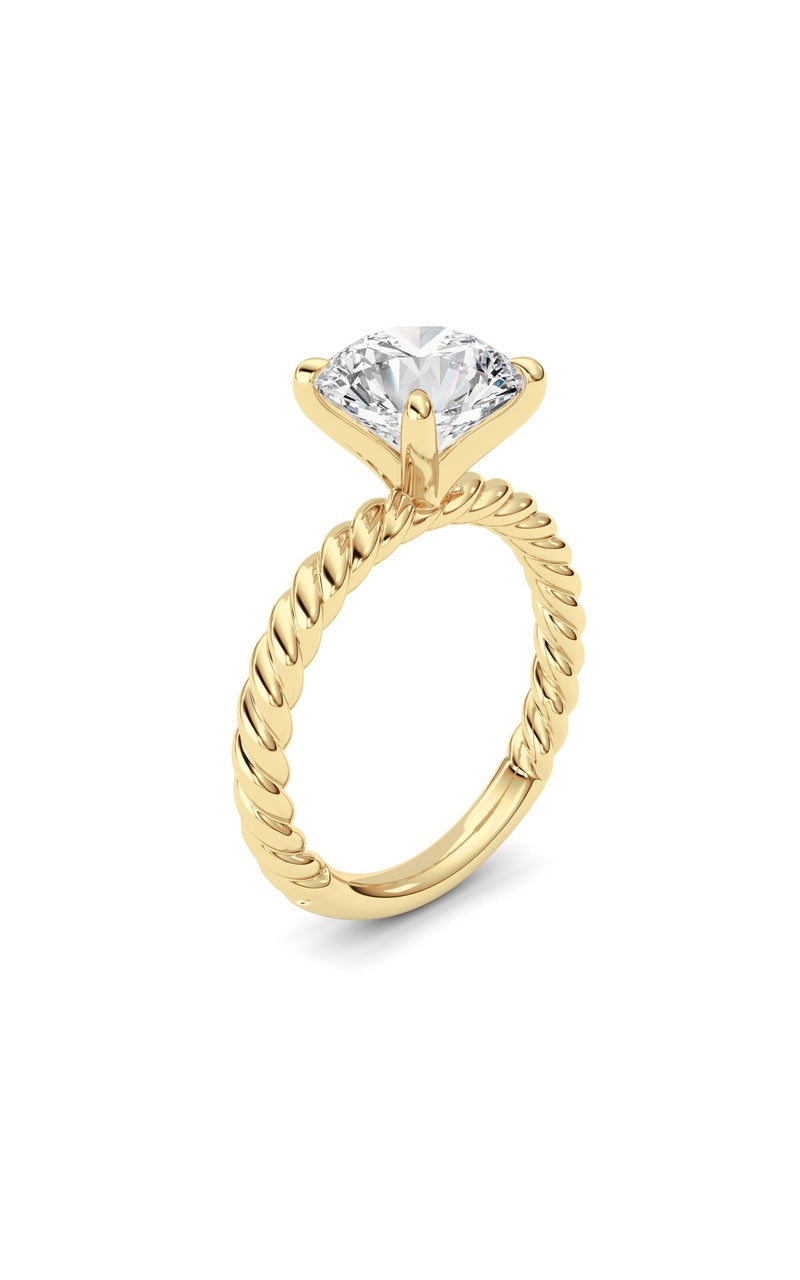 Round Lab Grown Diamond (F/VS ) Ring in 14K Gold