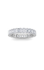 Load image into Gallery viewer, 3.35CTW Emerald Shaped Lab Grown Diamond Split Prong Eternity Ring in 14K Gold (F/VS)
