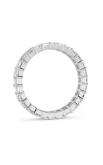 Load image into Gallery viewer, 3.35CTW Emerald Shaped Lab Grown Diamond Split Prong Eternity Ring in 14K Gold (F/VS)
