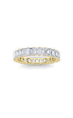 Load image into Gallery viewer, 3.35CTW Emerald Shaped Lab Grown Diamond Split Prong Eternity Ring in 14K Gold (F/VS)
