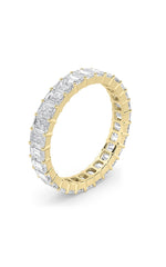 Load image into Gallery viewer, 3.35CTW Emerald Shaped Lab Grown Diamond Split Prong Eternity Ring in 14K Gold (F/VS)
