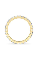 Load image into Gallery viewer, 3.35CTW Emerald Shaped Lab Grown Diamond Split Prong Eternity Ring in 14K Gold (F/VS)
