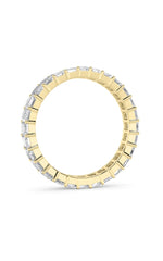 Load image into Gallery viewer, 3.35CTW Emerald Shaped Lab Grown Diamond Split Prong Eternity Ring in 14K Gold (F/VS)
