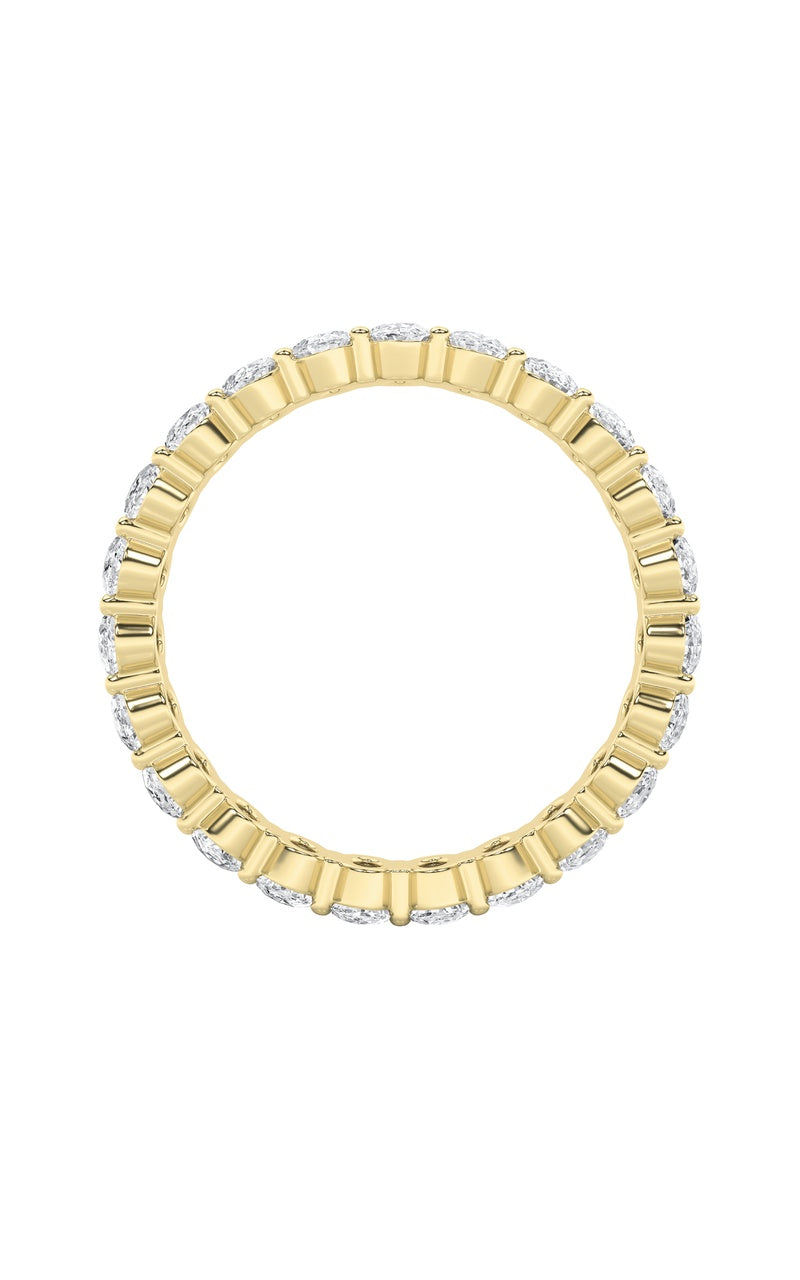 2.5CTW Oval Shaped Lab Grown Diamond Split Prong Eternity Ring in 14K Gold (F/VS)