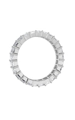 Load image into Gallery viewer, 4CTW Emerald Shaped Lab Grown Diamond Split Prong Eternity Ring in 14K Gold (F/VS)
