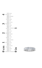 Load image into Gallery viewer, 4CTW Emerald Shaped Lab Grown Diamond Split Prong Eternity Ring in 14K Gold (F/VS)
