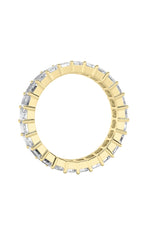 Load image into Gallery viewer, 4CTW Emerald Shaped Lab Grown Diamond Split Prong Eternity Ring in 14K Gold (F/VS)
