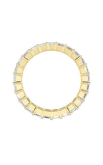 Load image into Gallery viewer, 4.55CTW Emerald Shaped Lab Grown Diamond Split Prong Eternity Ring in 14K Gold (F/VS)
