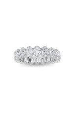 Load image into Gallery viewer, 4CTW Oval Shaped Lab Grown Diamond Split Prong Eternity Ring in 14K Gold (F/VS)
