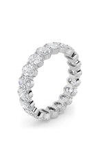 Load image into Gallery viewer, 4CTW Oval Shaped Lab Grown Diamond Split Prong Eternity Ring in 14K Gold (F/VS)
