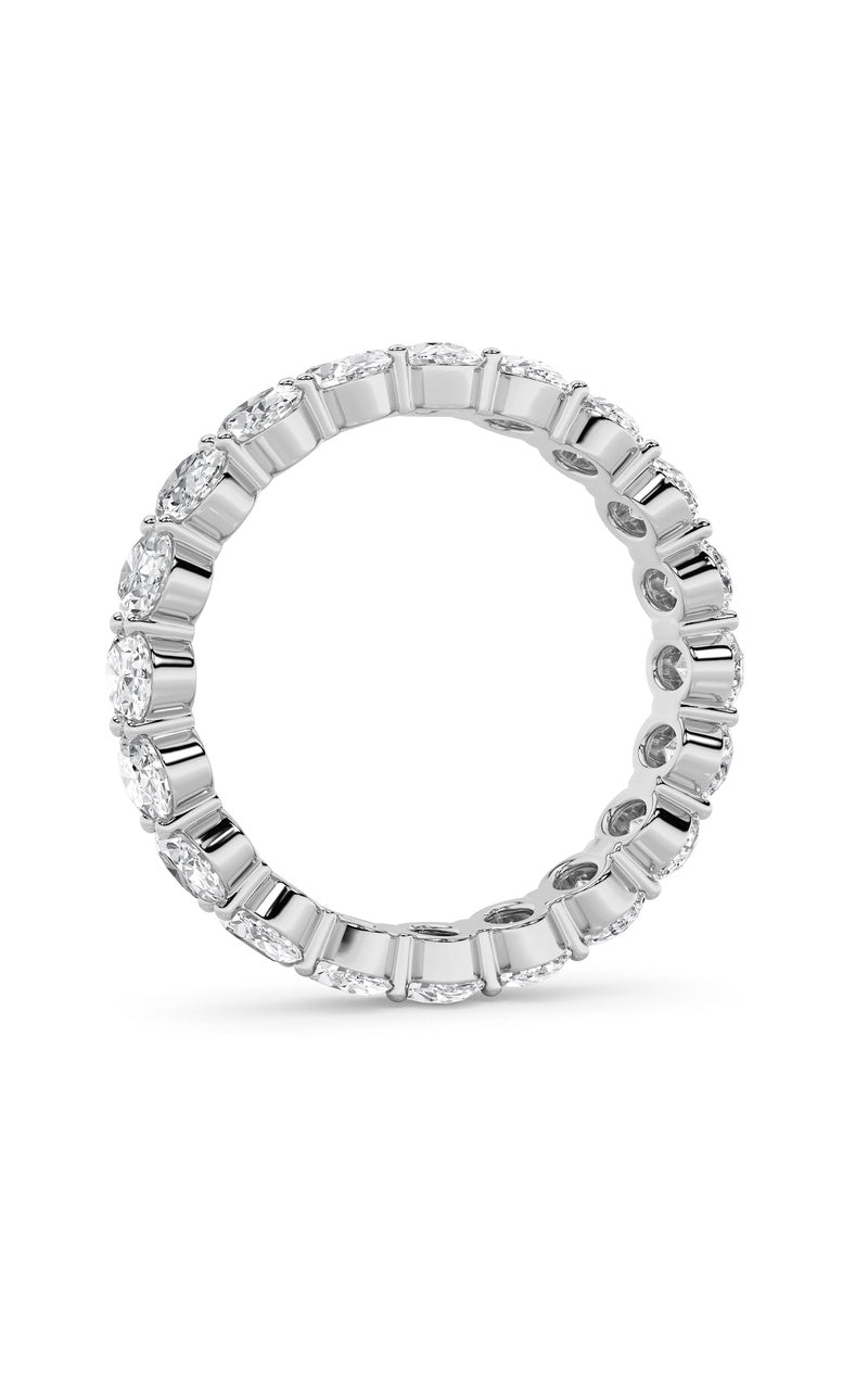 4CTW Oval Shaped Lab Grown Diamond Split Prong Eternity Ring in 14K Gold (F/VS)